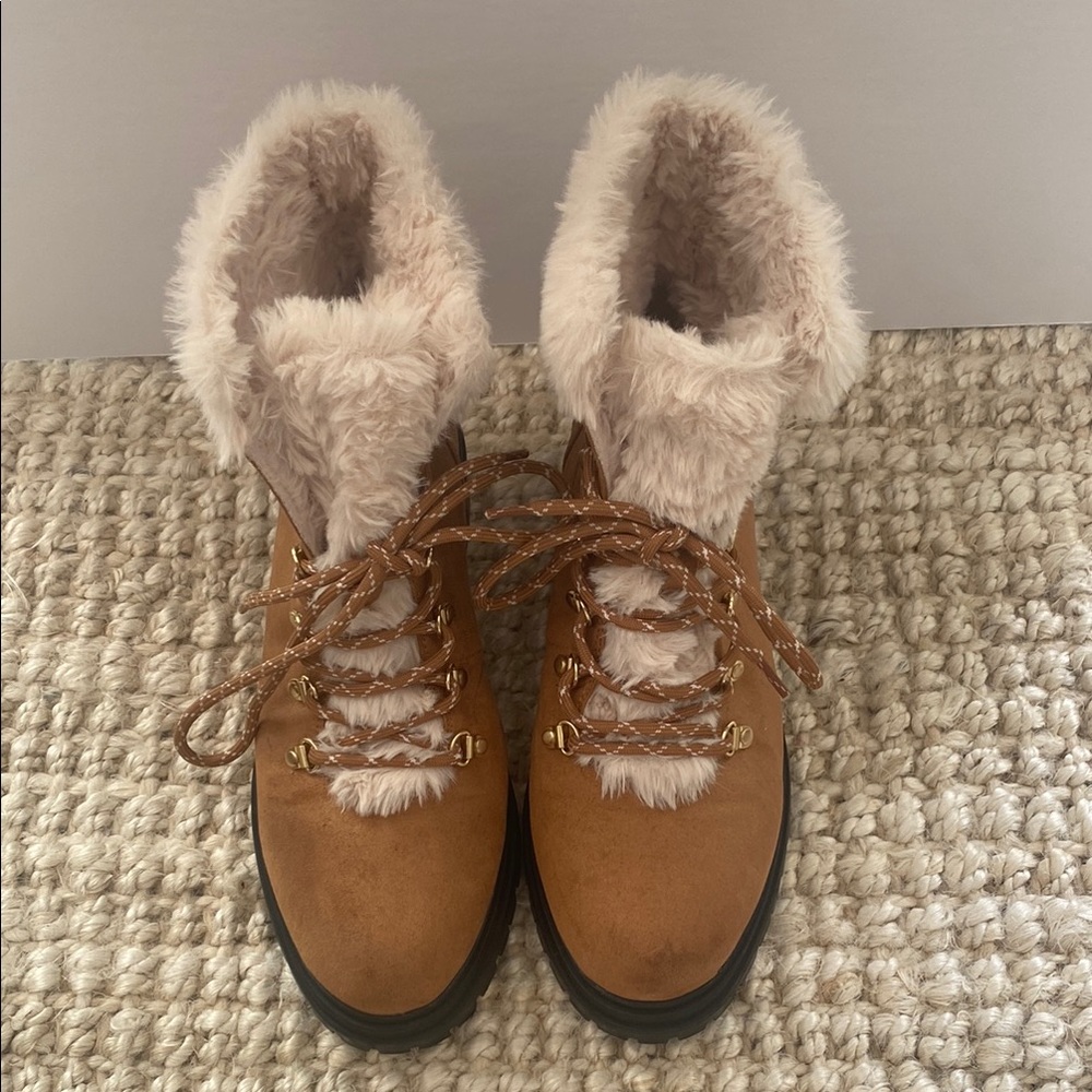 JCREW | Women's Tan Fur-Lined Boots